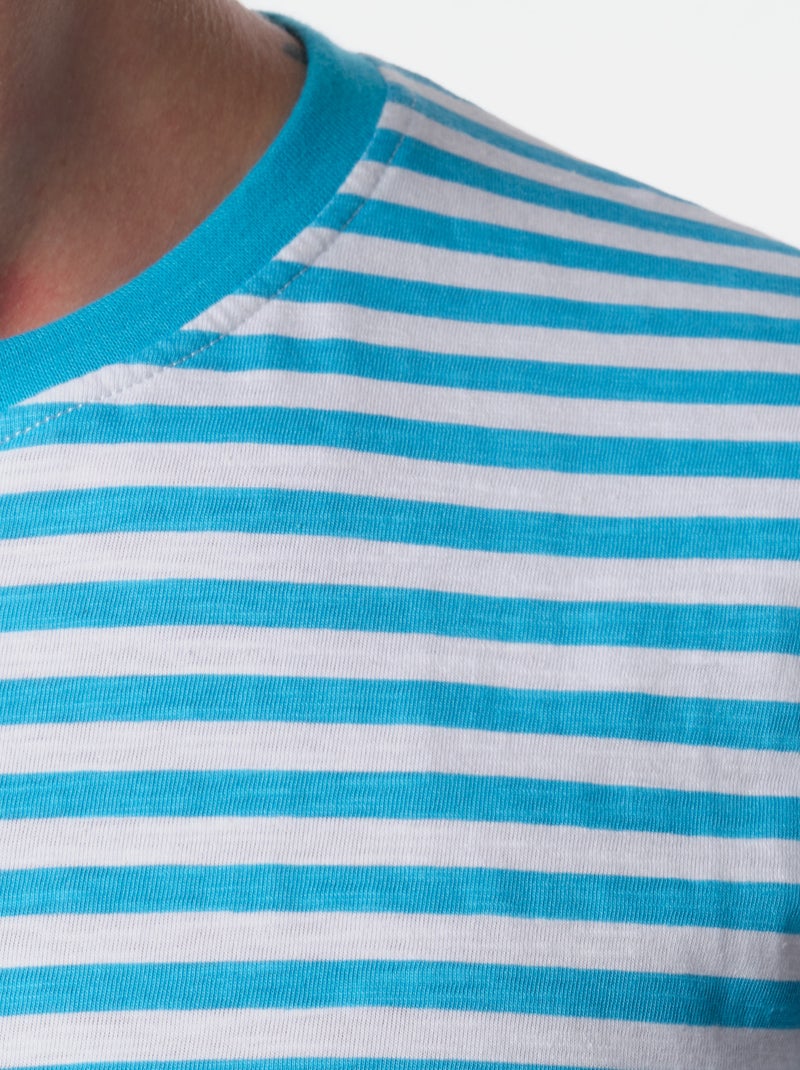 Camiseta a rayas Azul turquesa - Kiabi