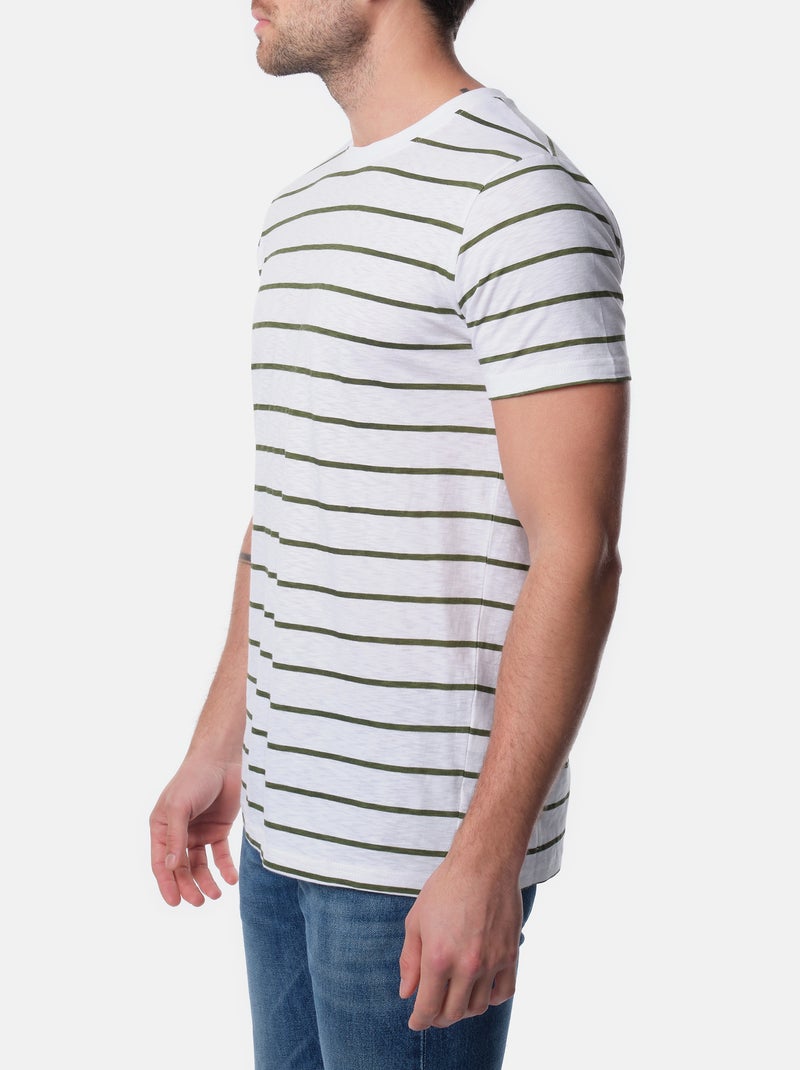 Camiseta a rayas Caqui - Kiabi