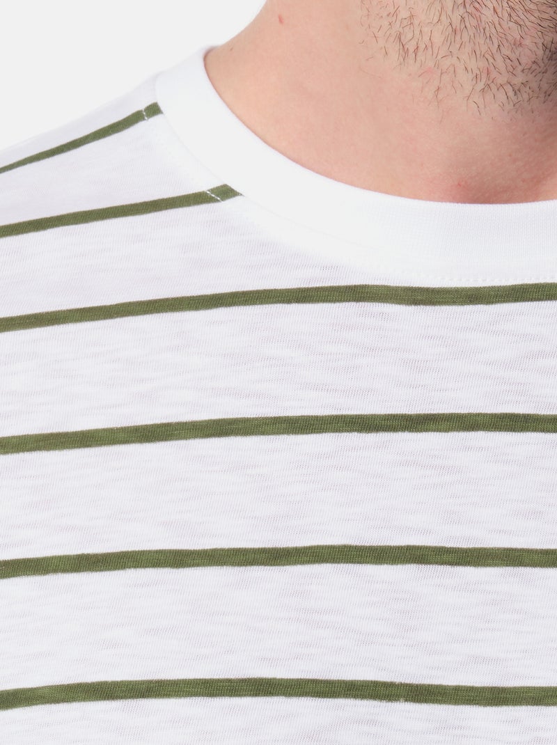 Camiseta a rayas Caqui - Kiabi