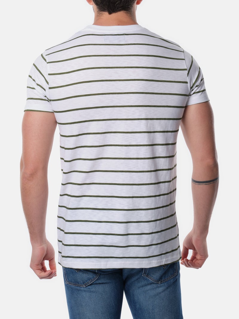 Camiseta a rayas Caqui - Kiabi