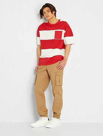 Camiseta a rayas con cuello redondo - Kiabi
