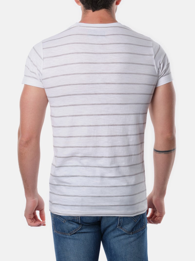 Camiseta a rayas Gris - Kiabi
