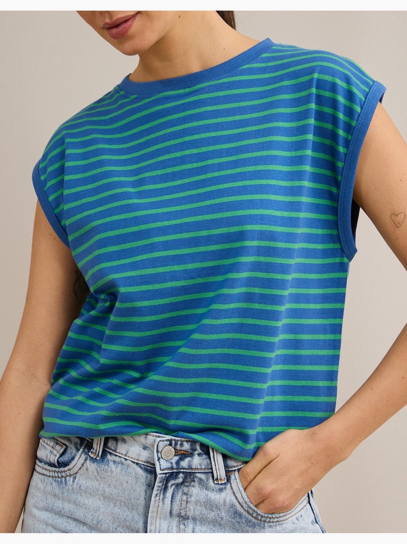 Camiseta a rayas, MO Fashion Azul - Kiabi
