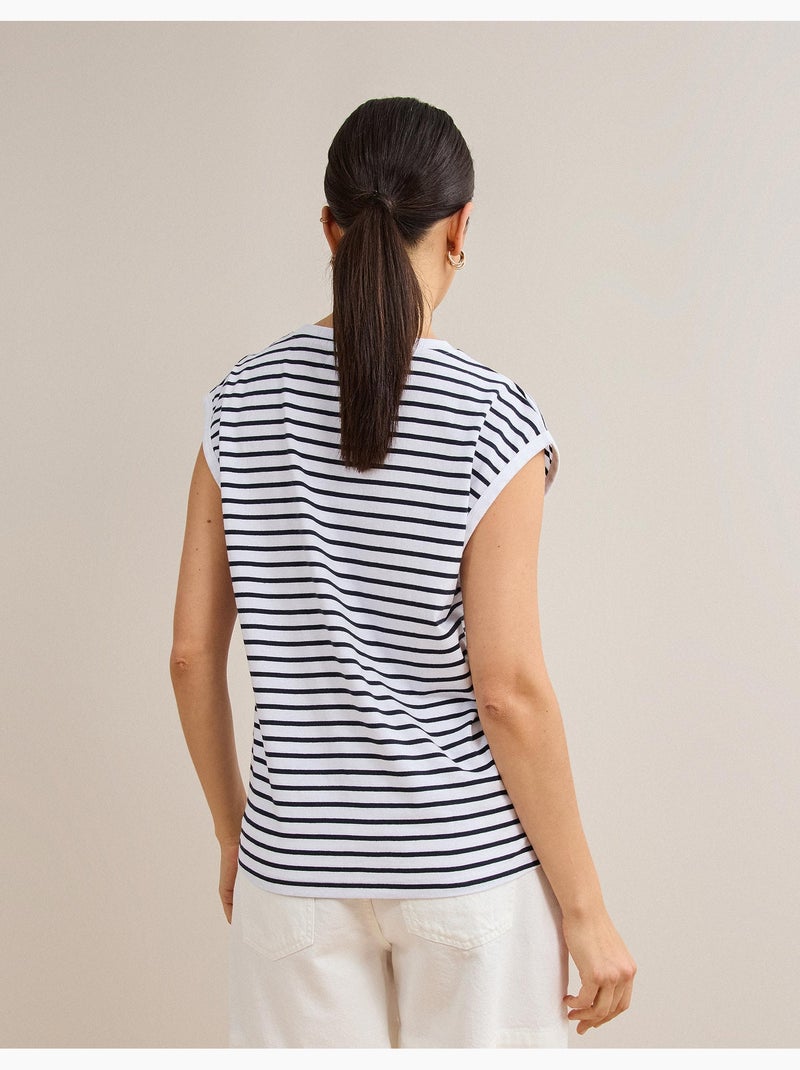 Camiseta a rayas, MO Fashion Blanco - Kiabi