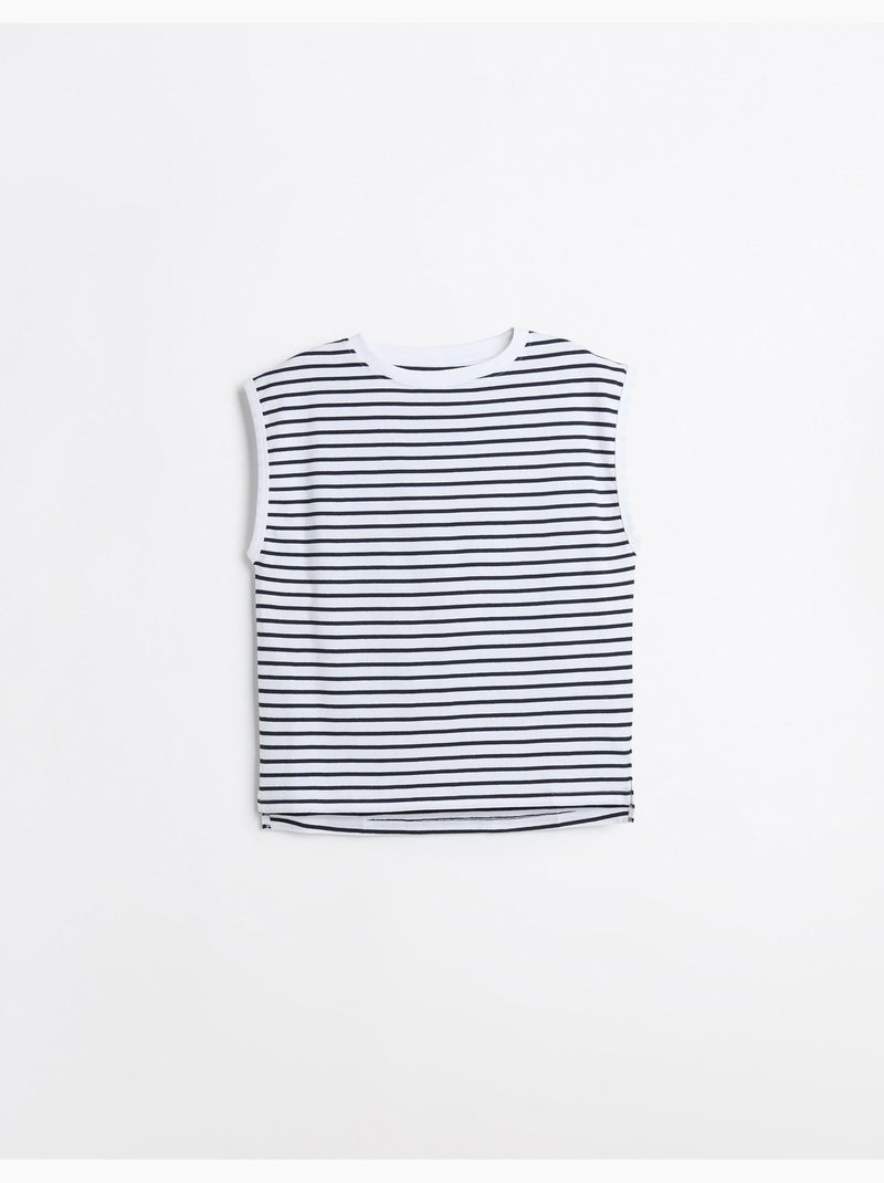Camiseta a rayas, MO Fashion Blanco - Kiabi