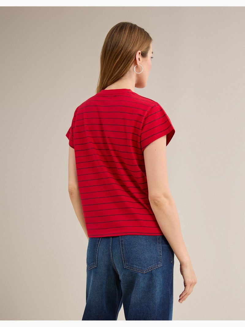 Camiseta a rayas, MO Fashion Rojo - Kiabi