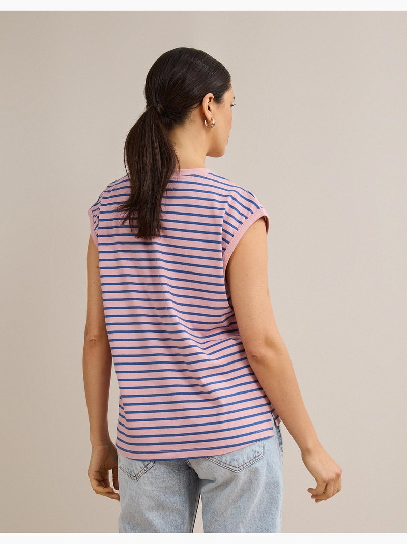 Camiseta a rayas, MO Fashion Rosa - Kiabi