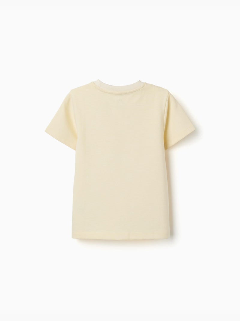 Camiseta acanalada con estampado Poetry Amarillo - Kiabi