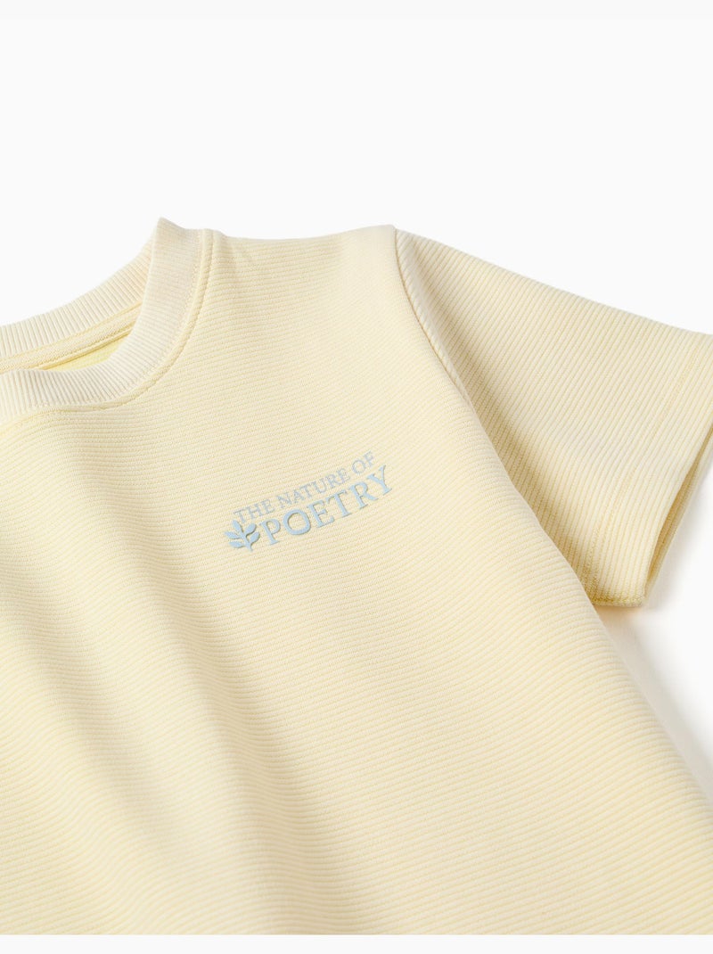 Camiseta acanalada con estampado Poetry Amarillo - Kiabi
