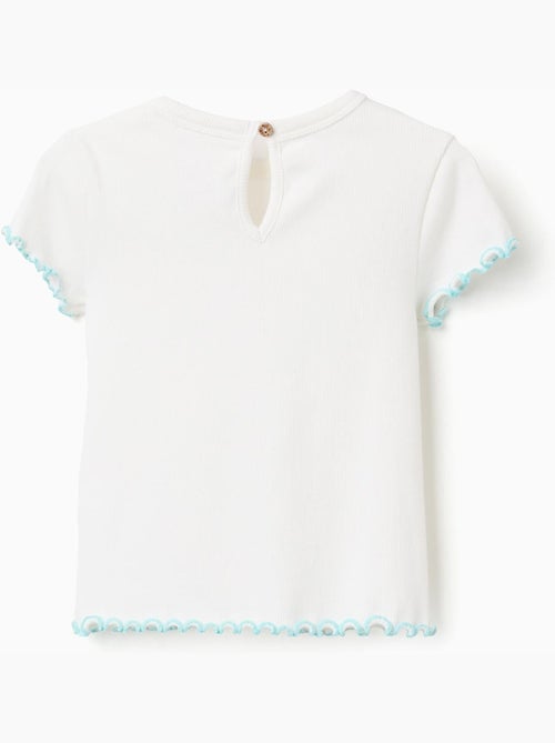 Camiseta acanalada con extremos ondulados - Kiabi