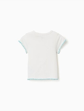 Camiseta acanalada con extremos ondulados