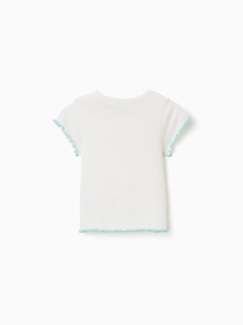 Camiseta acanalada con extremos ondulados - Kiabi