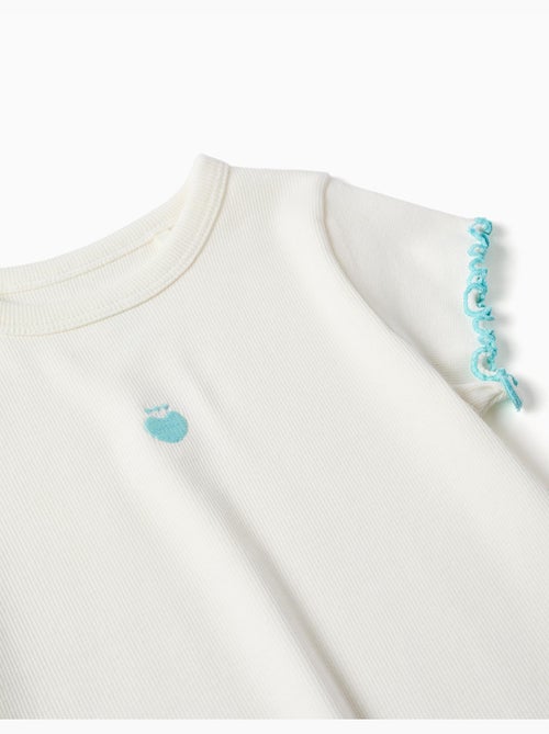 Camiseta acanalada con extremos ondulados - Kiabi