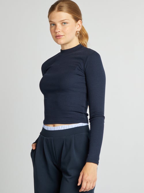 Camiseta acanalada de manga larga - Kiabi