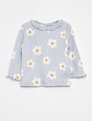 Camiseta acanalada de manga larga