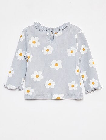 Camiseta acanalada de manga larga