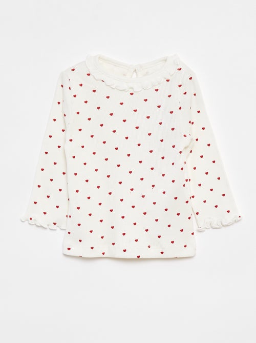 Camiseta acanalada de manga larga - Kiabi