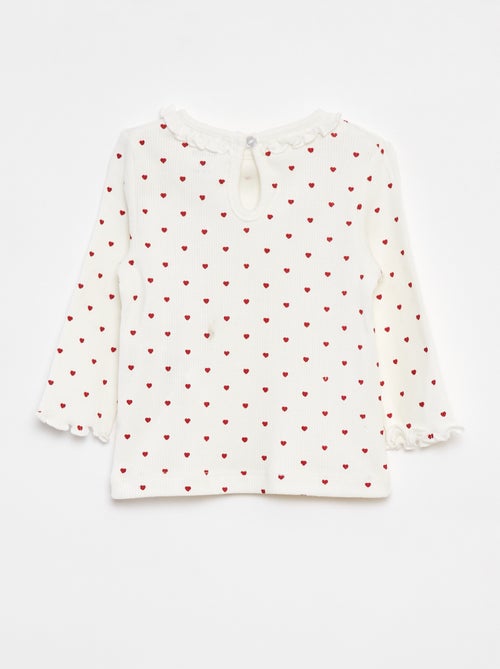 Camiseta acanalada de manga larga - Kiabi