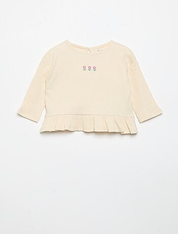 Camiseta acanalada de manga larga