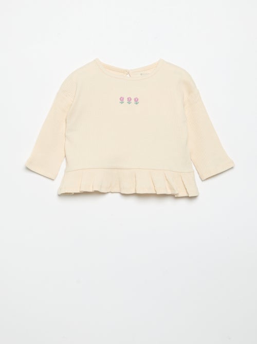 Camiseta acanalada de manga larga - Kiabi