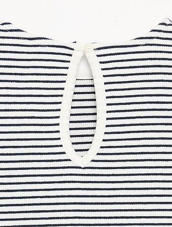 Camiseta acanalada de manga larga con nudo