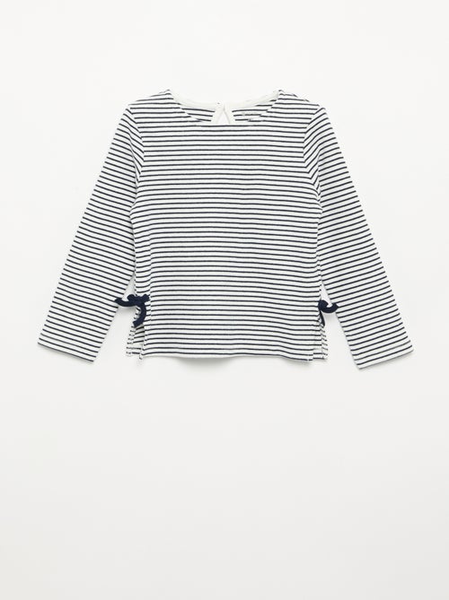 Camiseta acanalada de manga larga con nudo - Kiabi