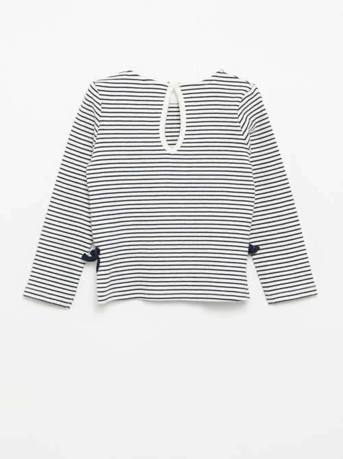Camiseta acanalada de manga larga con nudo - Kiabi