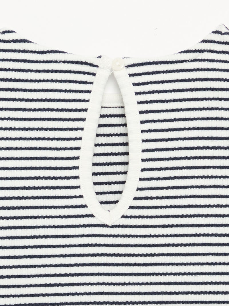 Camiseta acanalada de manga larga con nudo Azul - Kiabi