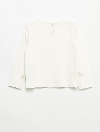 Camiseta acanalada de manga larga con nudo