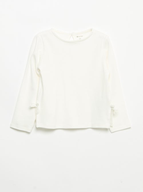 Camiseta acanalada de manga larga con nudo - Kiabi