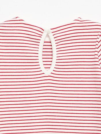 Camiseta acanalada de manga larga con nudo