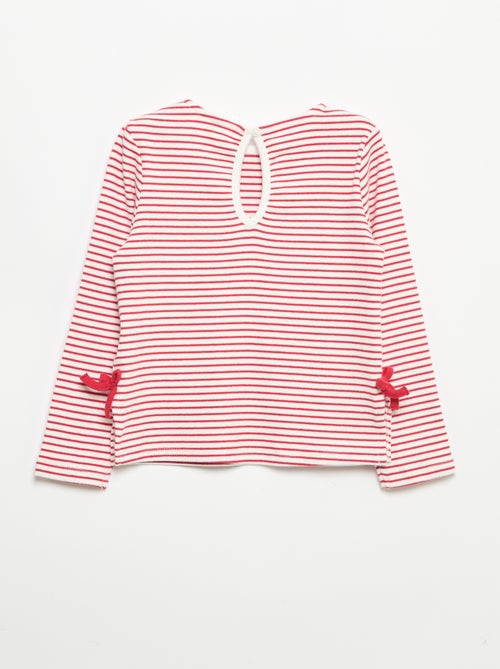 Camiseta acanalada de manga larga con nudo - Kiabi