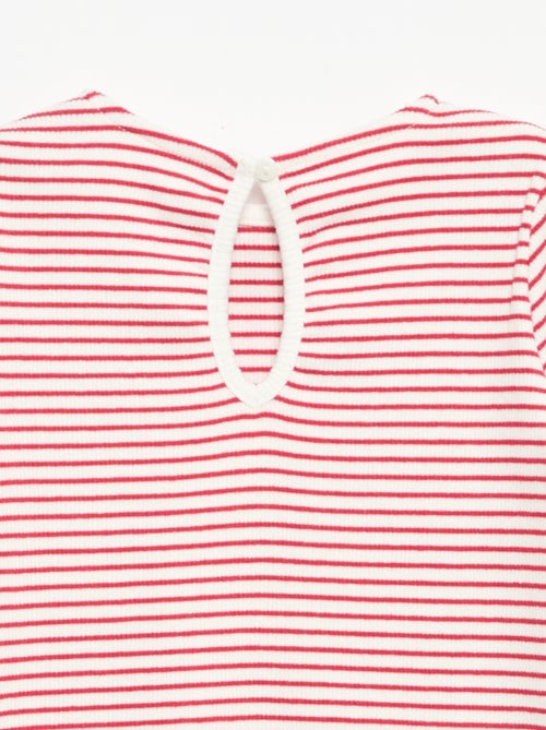 Camiseta acanalada de manga larga con nudo - Kiabi