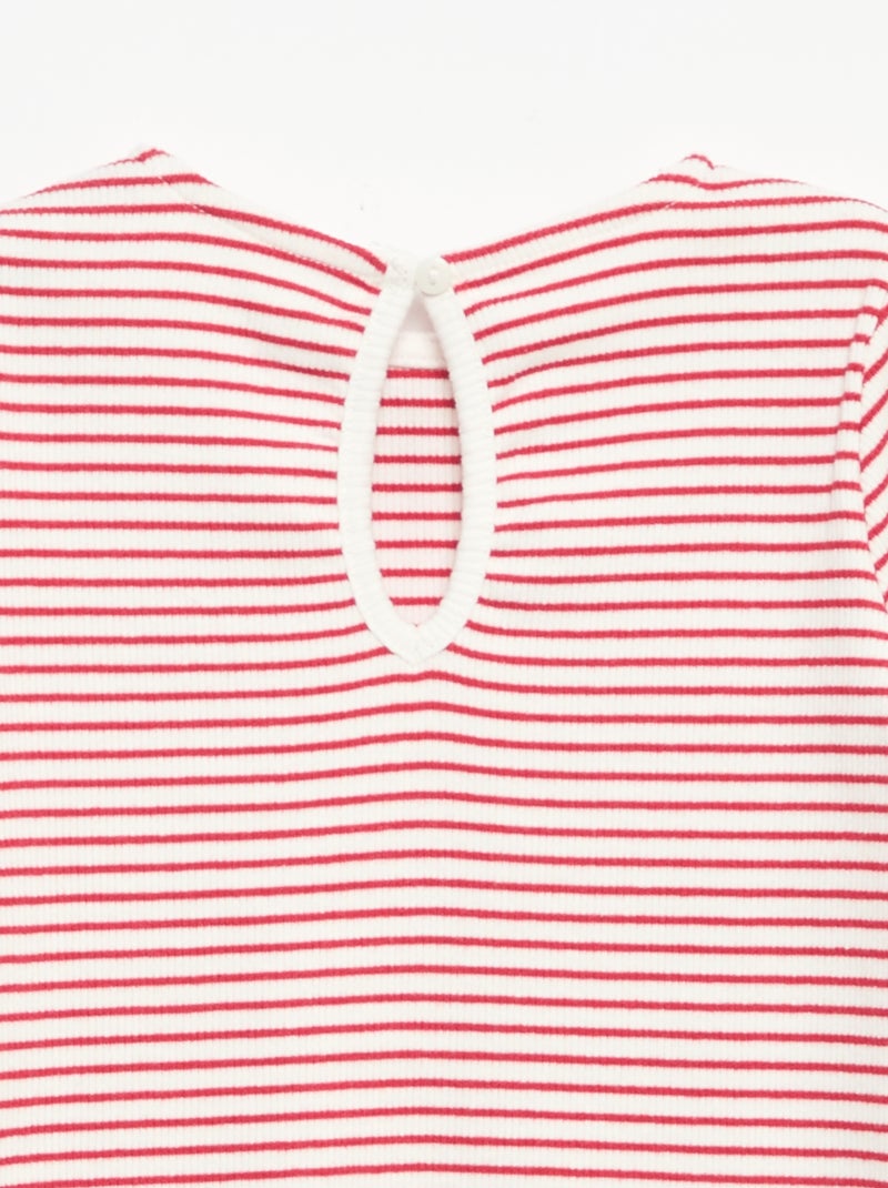 Camiseta acanalada de manga larga con nudo Rojo - Kiabi