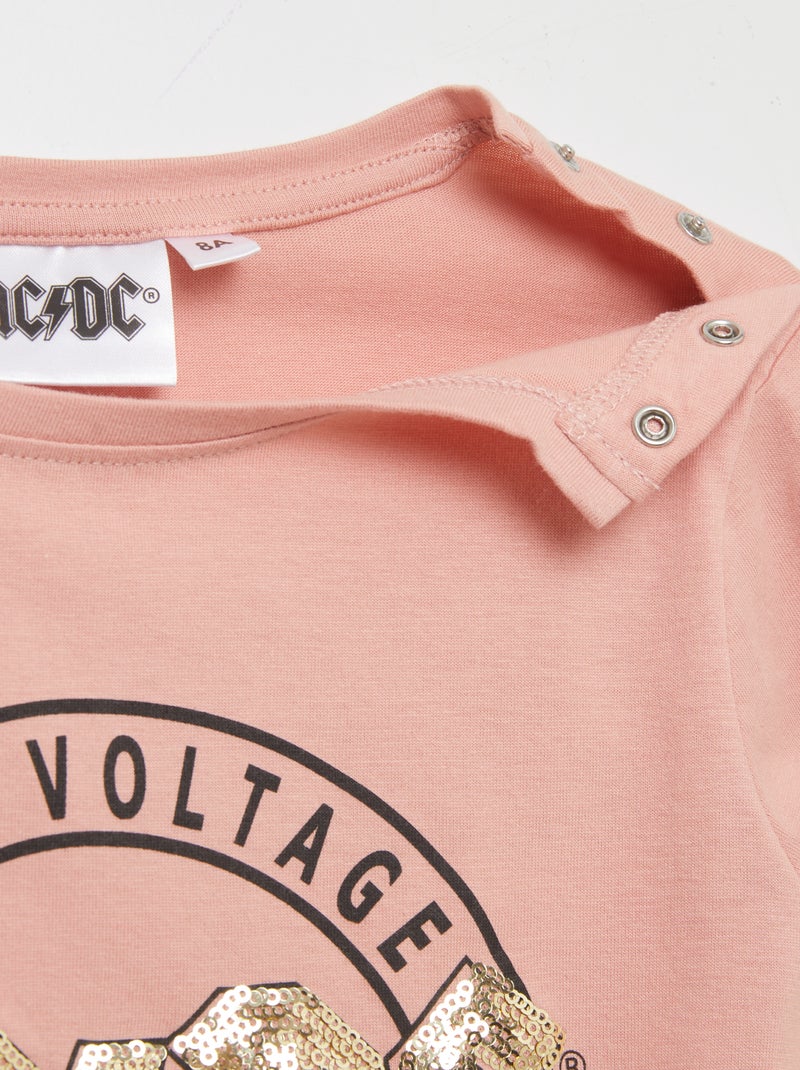 Camiseta 'ACDC' - colección de fácil colocación ROSA - Kiabi