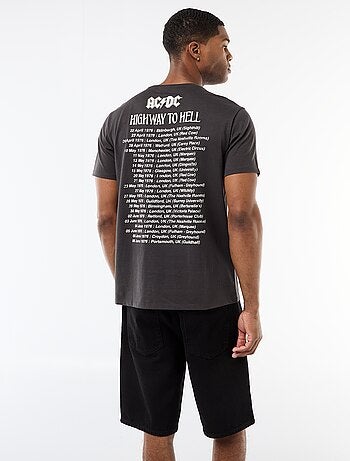 Camiseta 'AC/DC' de manga corta con estampado delantero y trasero