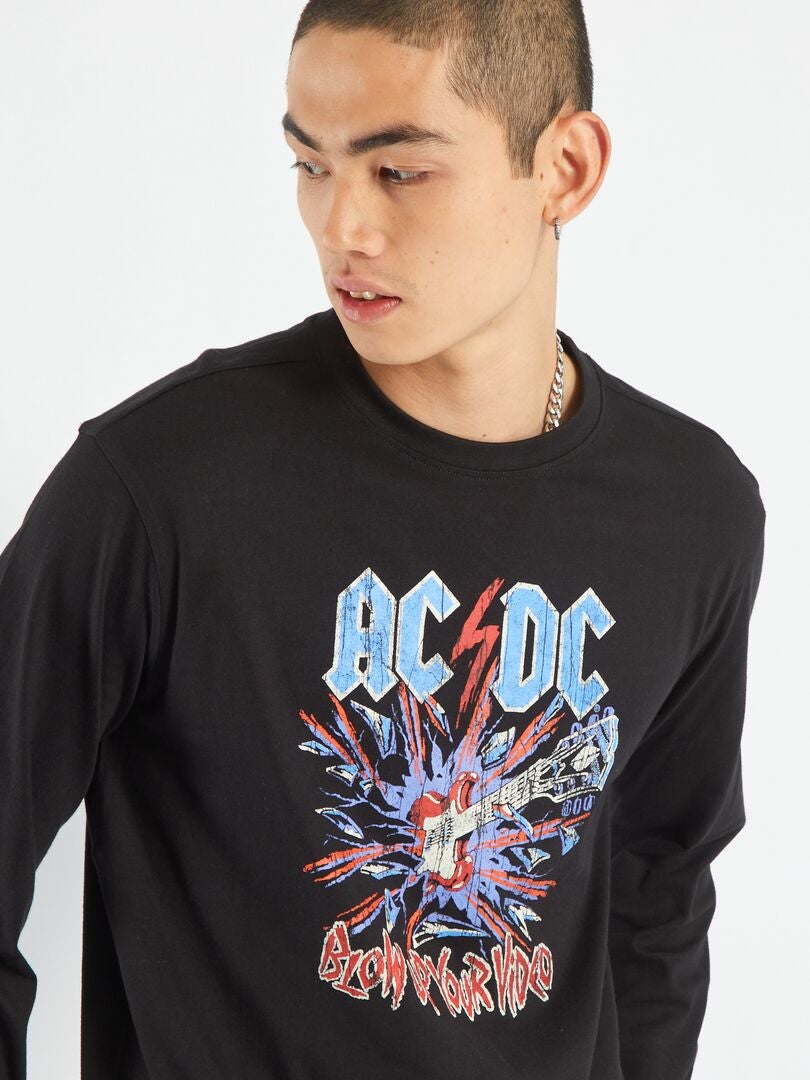 Camiseta 'AC/DC' de manga larga NEGRO - Kiabi