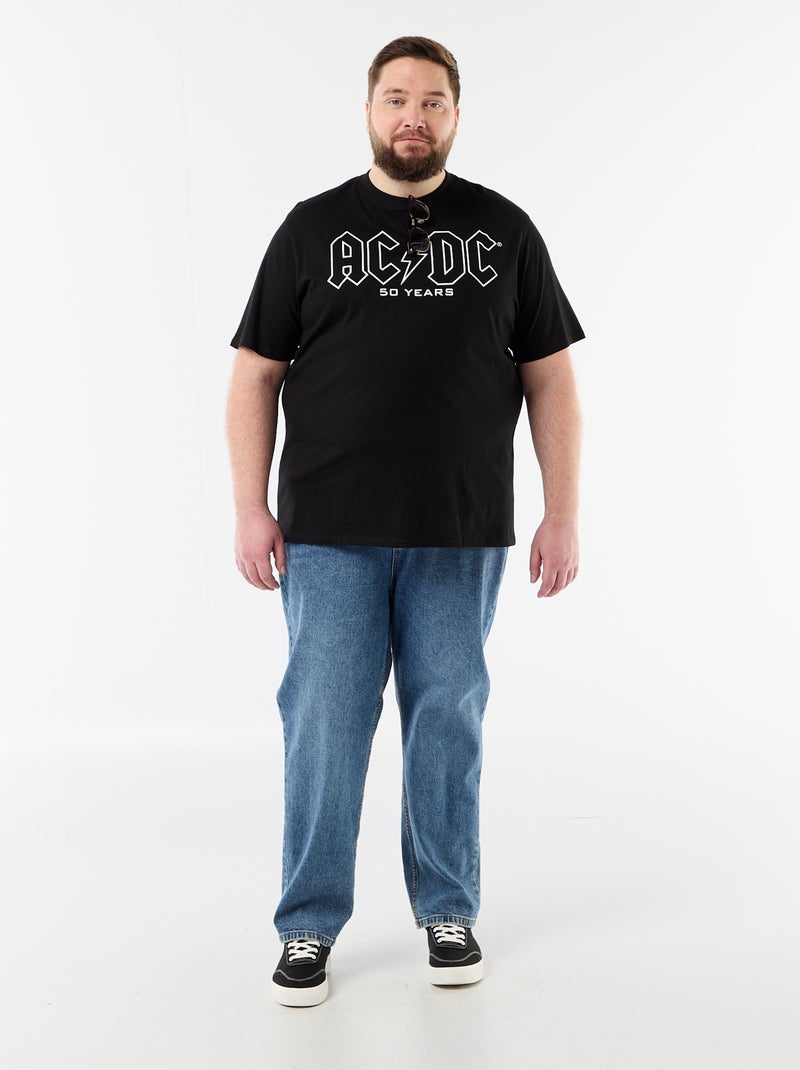 Camiseta 'ACDC' estampada a doble cara de manga corta Negro - Kiabi