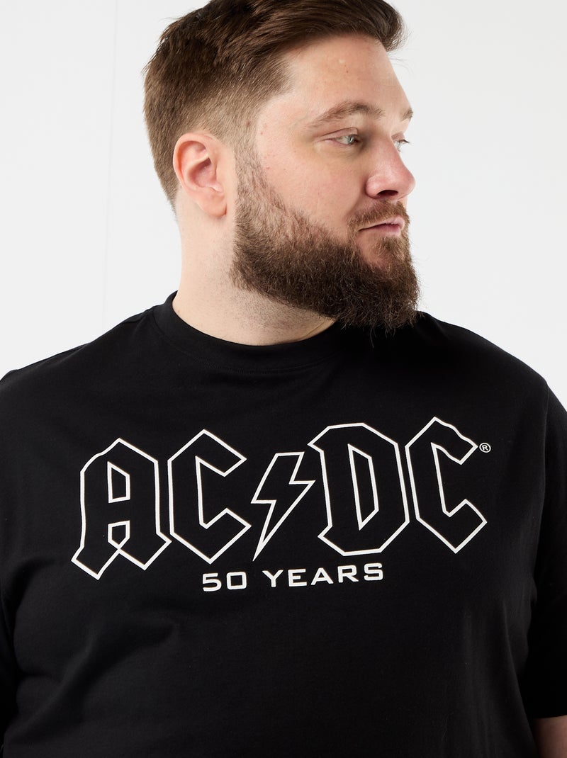 Camiseta 'ACDC' estampada a doble cara de manga corta Negro - Kiabi