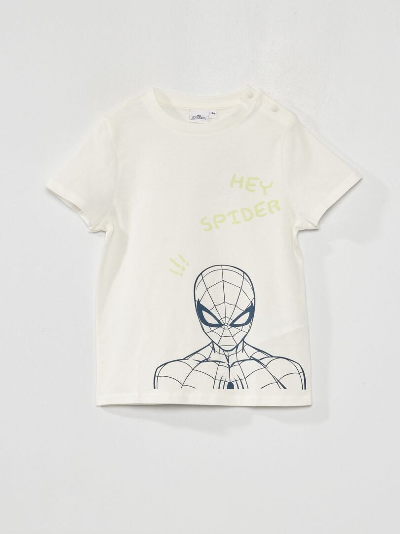 Camiseta adaptada de punto 'Spiderman' BLANCO - Kiabi