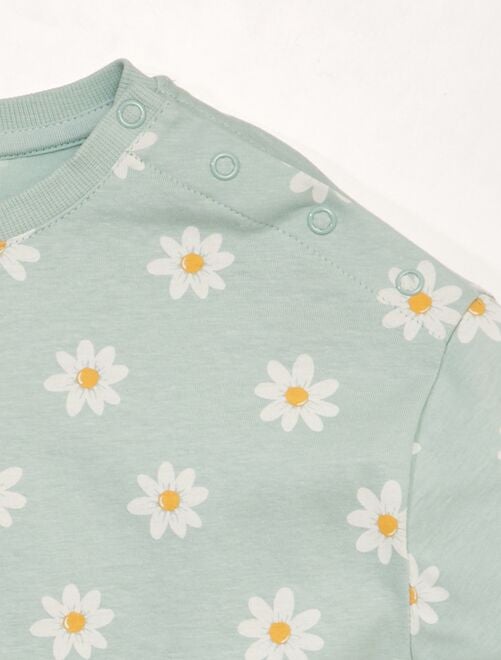 Camiseta adaptativa estampada 'flores' - Kiabi