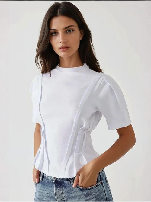 Camiseta ajustada de cuello redondo hiccup - Kiabi