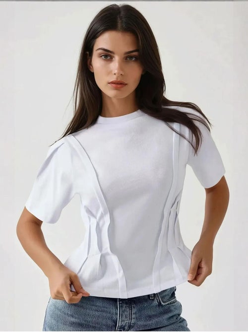 Camiseta ajustada de cuello redondo hiccup - Kiabi