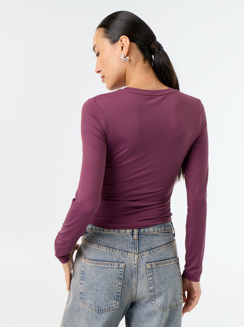 Camiseta ajustada y fruncida Purpura - Kiabi
