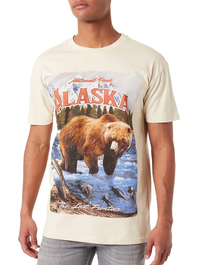 Camiseta alaska diseño vintage para hombre - mister tee Beige - Kiabi