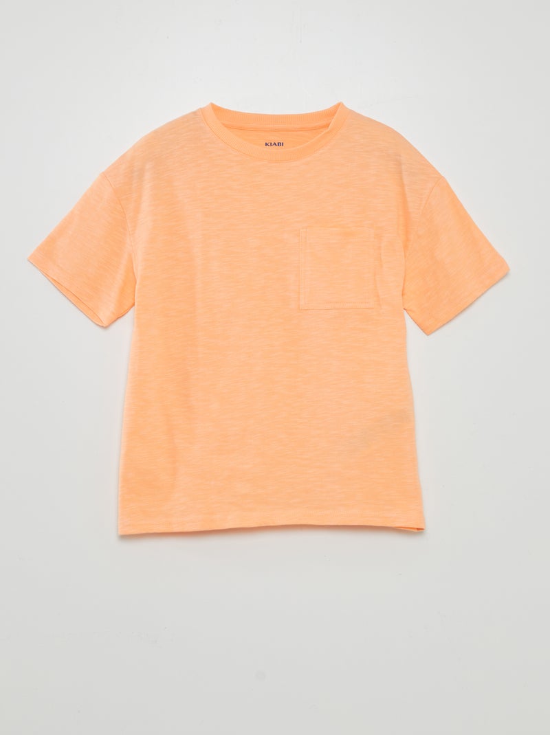Camiseta ancha con cuello redondo NARANJA - Kiabi
