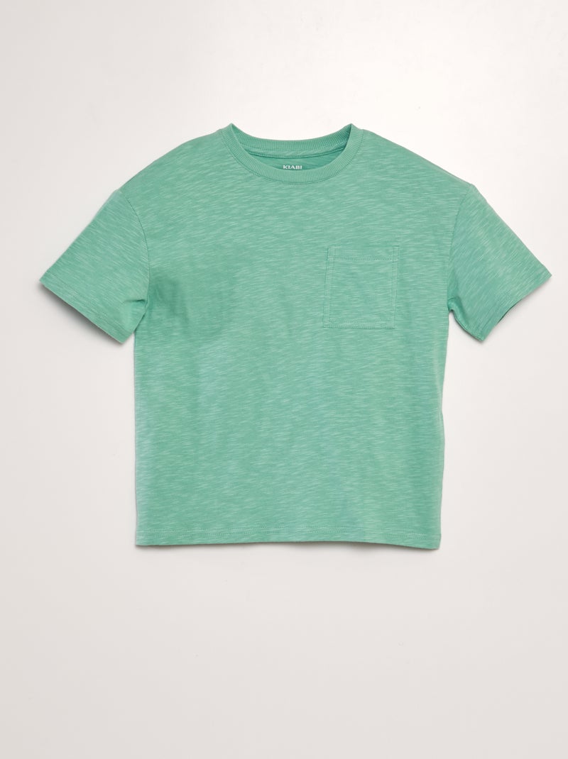 Camiseta ancha con cuello redondo VERDE - Kiabi
