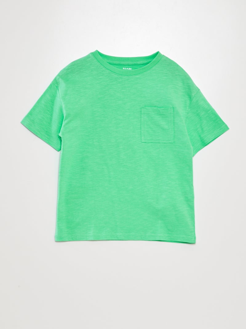 Camiseta ancha con cuello redondo VERDE - Kiabi