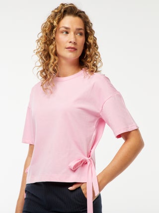 Camiseta ancha con lazos
