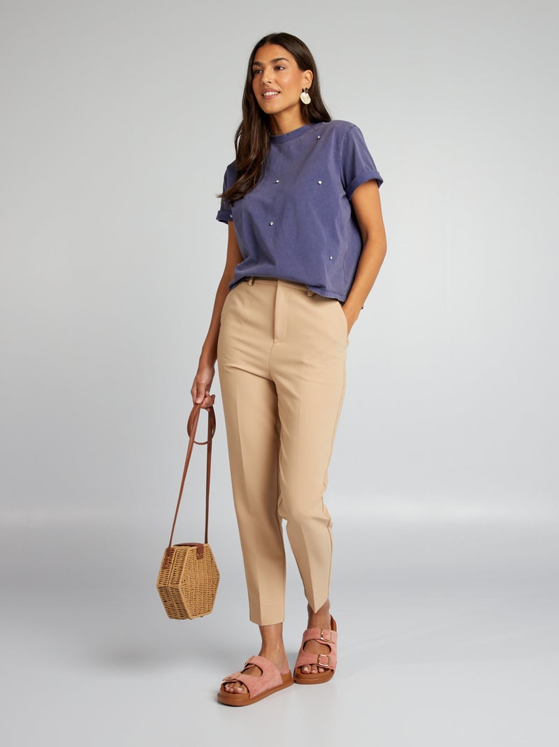 Camiseta ancha con pedrería de fantasía AZUL - Kiabi